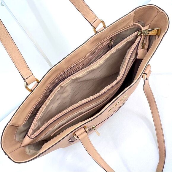 Michael Kors Frame Out Item Saffiano Leather Large North South Tote in Oyster - Picture 9 of 14